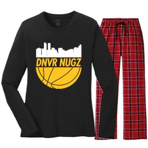 Denver Basketball Mile High 5280 Nugz Women's Long Sleeve Flannel Pajama Set 