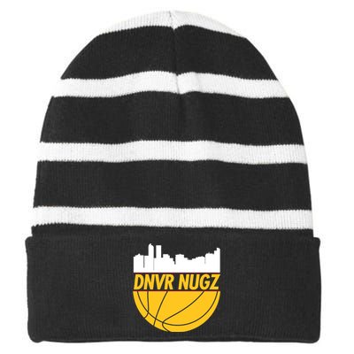 Denver Basketball Mile High 5280 Nugz Striped Beanie with Solid Band