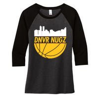 Denver Basketball Mile High 5280 Nugz Women's Tri-Blend 3/4-Sleeve Raglan Shirt