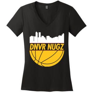 Denver Basketball Mile High 5280 Nugz Women's V-Neck T-Shirt