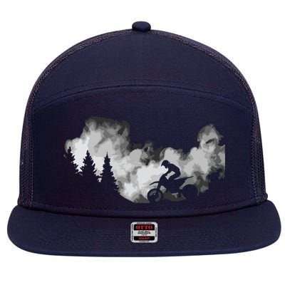 Dirt Bike Motocross Apparel Dirt Bike Motocross 7 Panel Mesh Trucker Snapback Hat