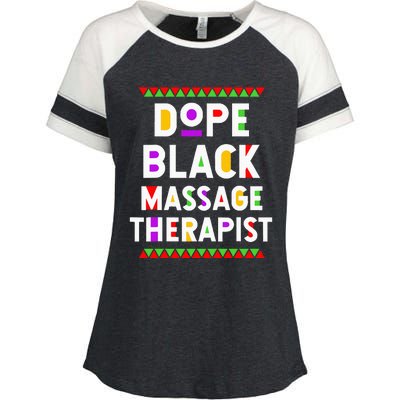 Dope Black Massage Therapist African American Job Proud Enza Ladies Jersey Colorblock Tee