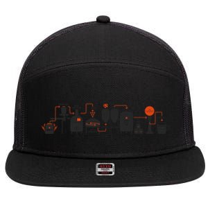 Detailed Beer Making Cycle Diagram For Homebrew Cool Gift 7 Panel Mesh Trucker Snapback Hat