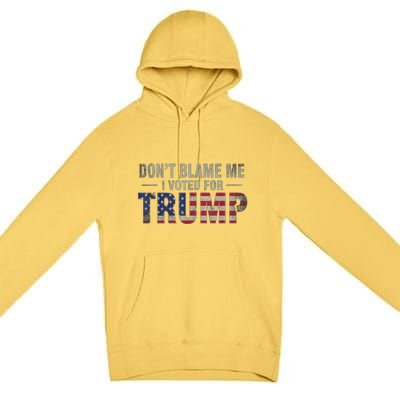 DonT Blame Me I Voted For Trump Vintage Usa Flag Patriots Premium Pullover Hoodie