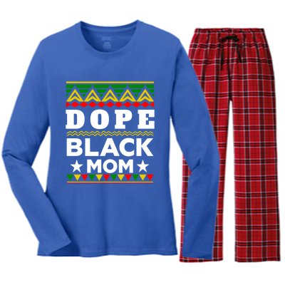 Dope Black Mom Gift Black History Month Gift Women's Long Sleeve Flannel Pajama Set 