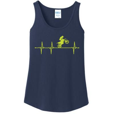 Dirt Bike Motocross Heartbeat Ladies Essential Tank