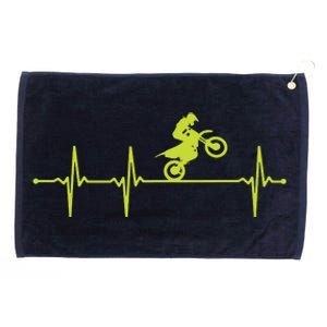 Dirt Bike Motocross Heartbeat Grommeted Golf Towel