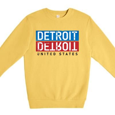 Detroit Block Mirrored Logo Premium Crewneck Sweatshirt