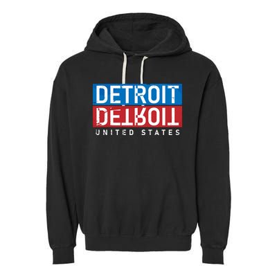 Detroit Block Mirrored Logo Garment-Dyed Fleece Hoodie