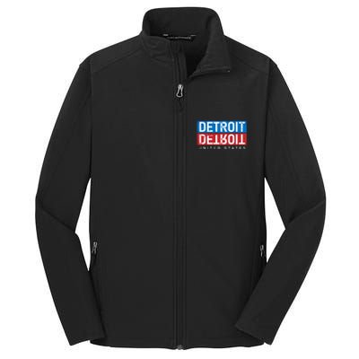 Detroit Block Mirrored Logo Core Soft Shell Jacket