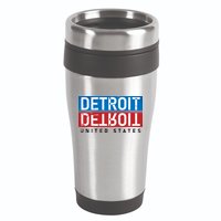 Detroit Block Mirrored Logo 16oz Travel Tumbler