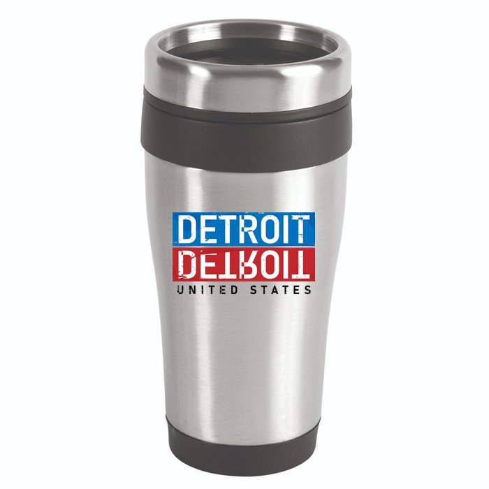 Detroit Block Mirrored Logo 16oz Travel Tumbler