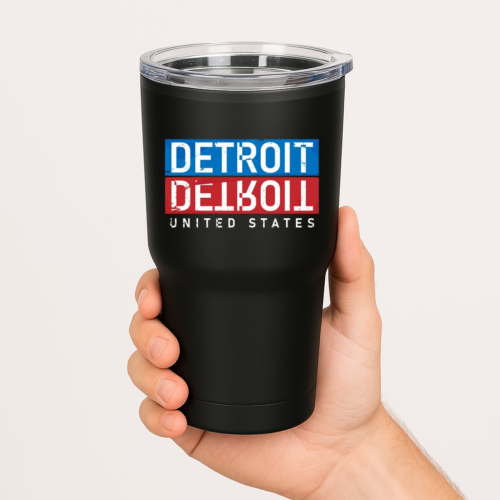 Detroit Block Mirrored Logo Tumbler
