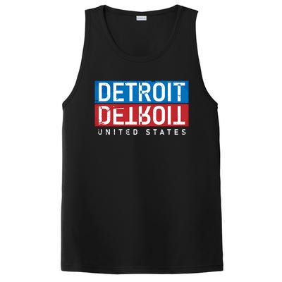 Detroit Block Mirrored Logo PosiCharge Competitor Tank