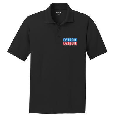 Detroit Block Mirrored Logo PosiCharge RacerMesh Polo