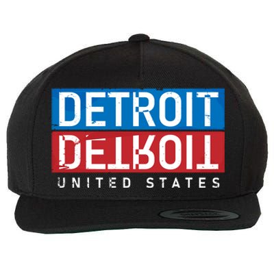 Detroit Block Mirrored Logo Wool Snapback Cap