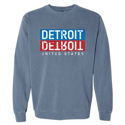 Detroit Block Mirrored Logo Garment-Dyed Sweatshirt