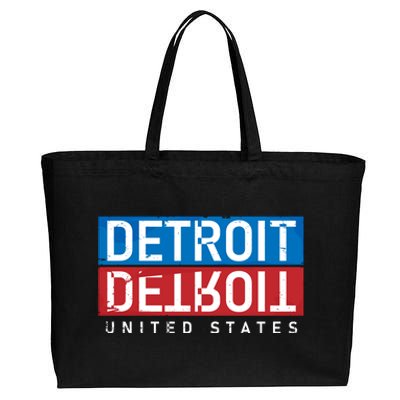 Detroit Block Mirrored Logo Cotton Canvas Jumbo Tote