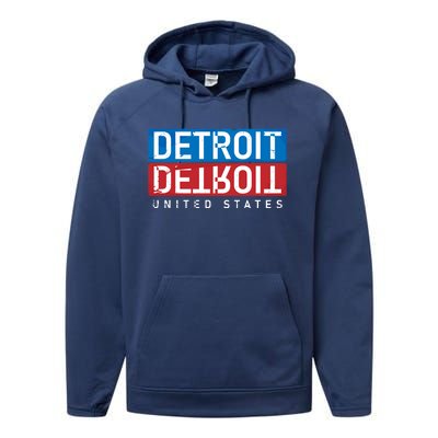 Detroit Block Mirrored Logo Performance Fleece Hoodie