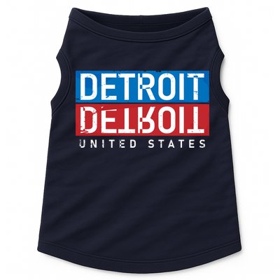 Detroit Block Mirrored Logo Doggie Tank