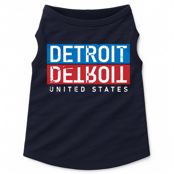 Detroit Block Mirrored Logo Doggie Tank