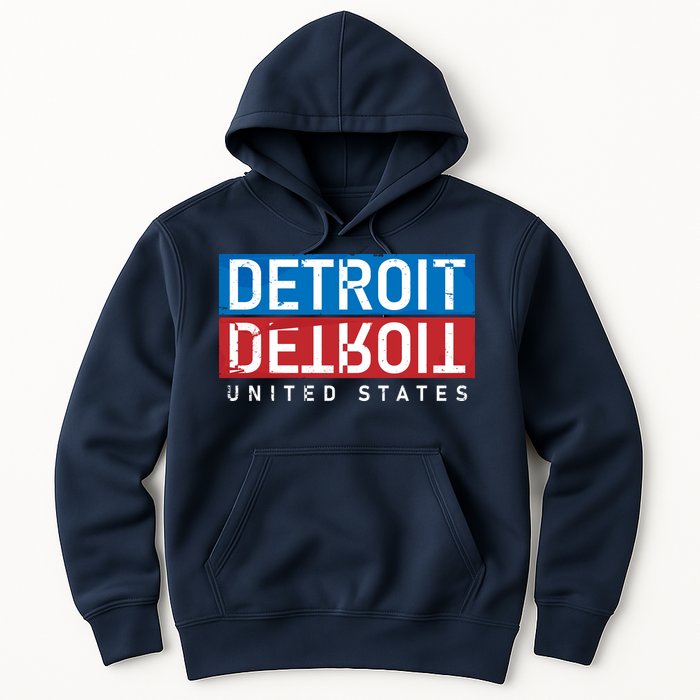 Detroit Block Mirrored Logo Hoodie