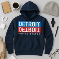 Detroit Block Mirrored Logo Hoodie