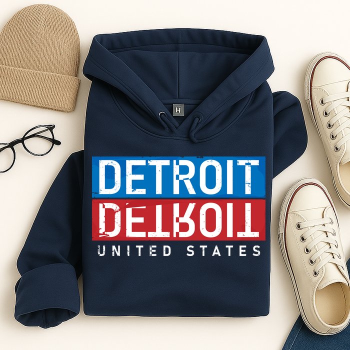 Detroit Block Mirrored Logo Hoodie