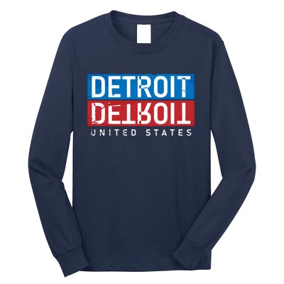 Detroit Block Mirrored Logo Long Sleeve Shirt