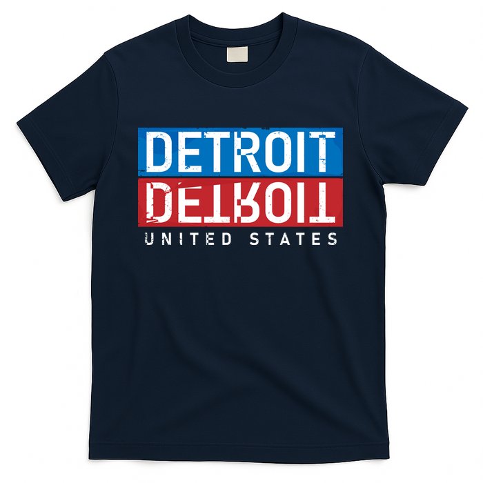 Detroit Block Mirrored Logo T-Shirt