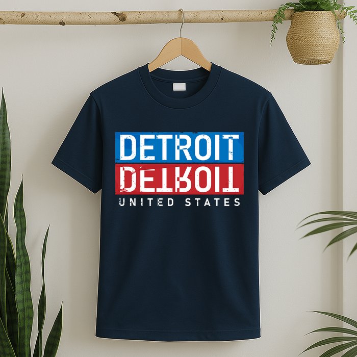 Detroit Block Mirrored Logo T-Shirt
