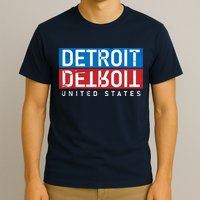 Detroit Block Mirrored Logo T-Shirt