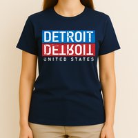 Detroit Block Mirrored Logo T-Shirt
