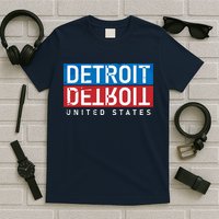 Detroit Block Mirrored Logo T-Shirt