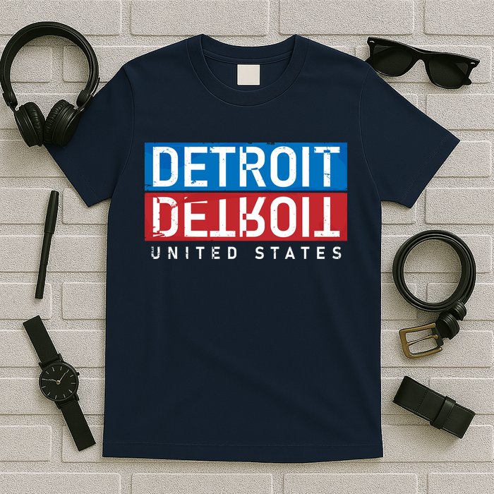 Detroit Block Mirrored Logo T-Shirt