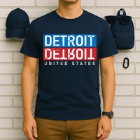 Detroit Block Mirrored Logo T-Shirt