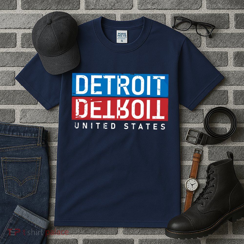 Detroit Block Mirrored Logo Tall T-Shirt