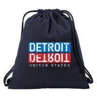 Detroit Block Mirrored Logo Drawstring Bag