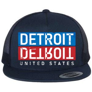 Detroit Block Mirrored Logo Flat Bill Trucker Hat