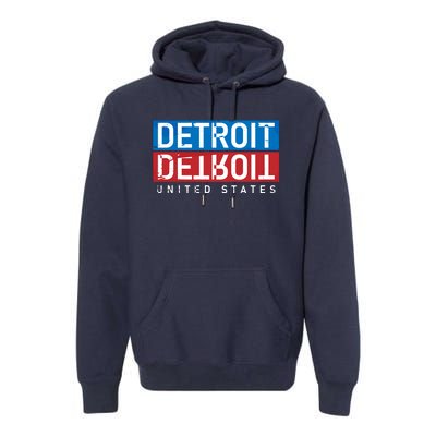 Detroit Block Mirrored Logo Premium Hoodie