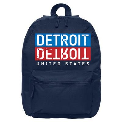 Detroit Block Mirrored Logo 16 in Basic Backpack