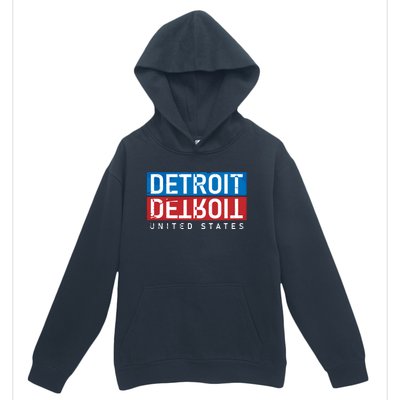 Detroit Block Mirrored Logo Urban Pullover Hoodie