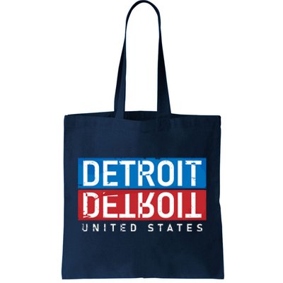 Detroit Block Mirrored Logo Tote Bag