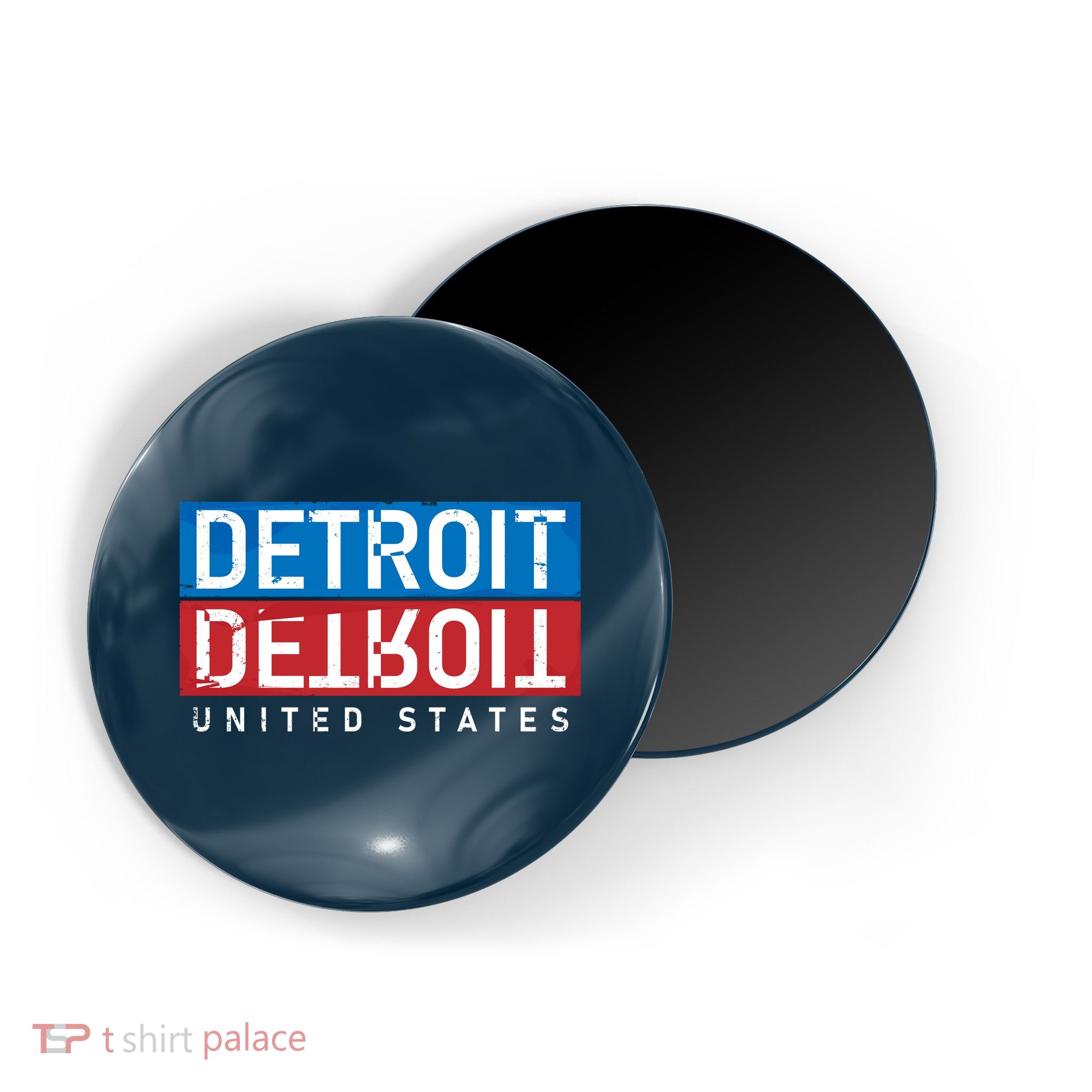 Detroit Block Mirrored Logo Magnet