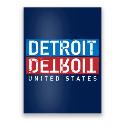 Detroit Block Mirrored Logo Poster