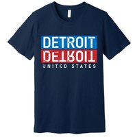 Detroit Block Mirrored Logo Premium T-Shirt