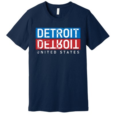 Detroit Block Mirrored Logo Premium T-Shirt