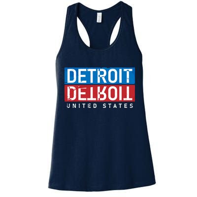 Detroit Block Mirrored Logo Womens Tank Top