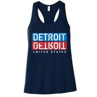 Detroit Block Mirrored Logo Womens Tank Top