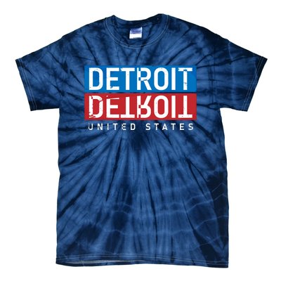 Detroit Block Mirrored Logo Tie-Dye T-Shirt